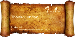 Thomka Andor névjegykártya
