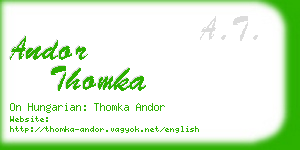 andor thomka business card